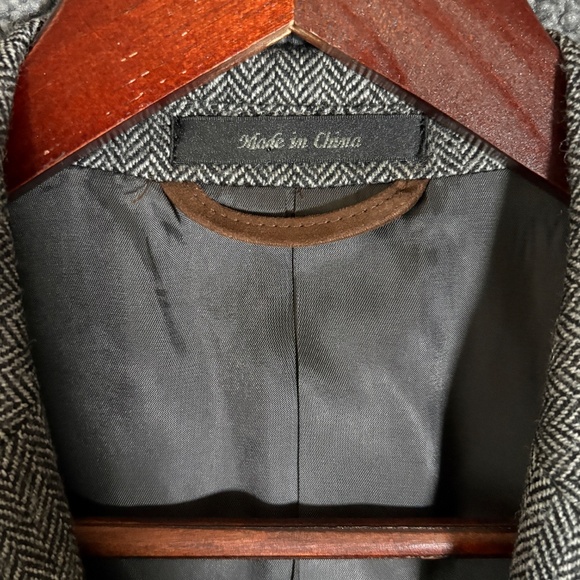 Lauren Ralph Lauren Wool Herringbone Elbow Patch Sport Coat Blazer - Men's 40R - Picture 3 of 12